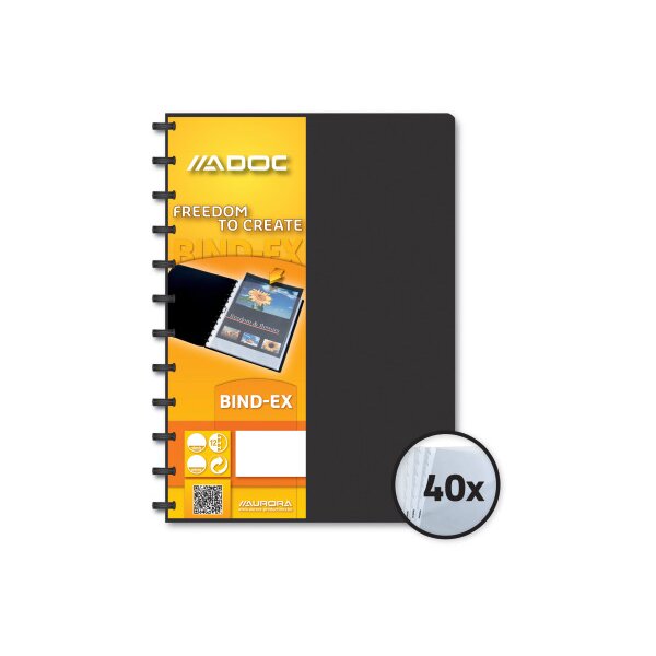 ADOC Sichtbuch Standard A4 5842.700 schwarz 40 Taschen