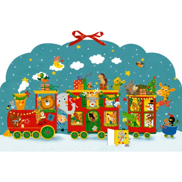 COPPENRATH Wandkalender 38x60cm 95548 Weihnachtseisenbahn Tiere