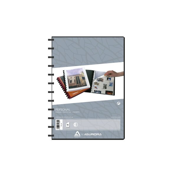 ADOC Sichtbuch Personal A4 5242.705 schwarz mit Fenster 40 Taschen