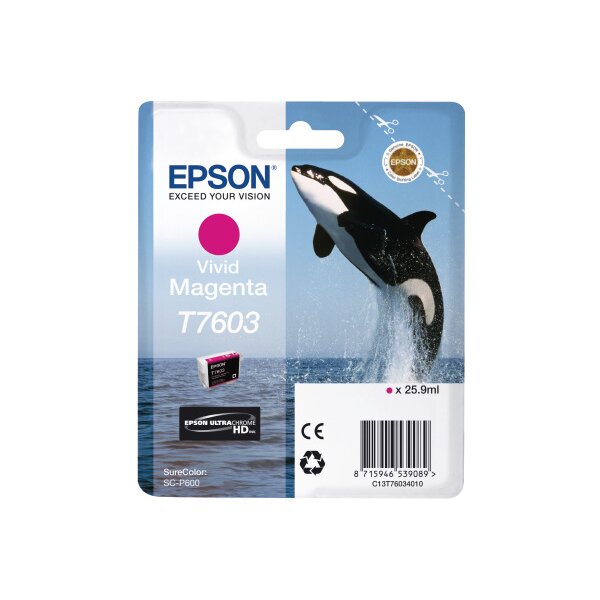EPSON Cart. dencre vivid magenta T76034N10 SureColor P 600 25,9ml