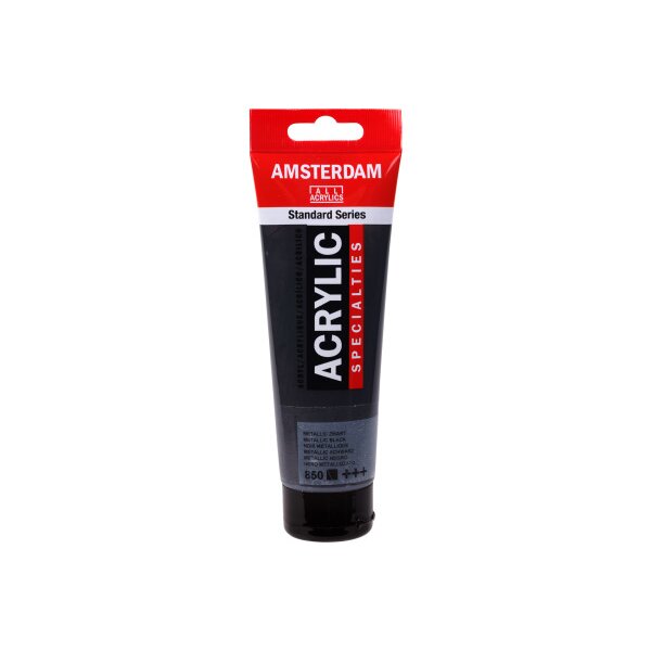 AMSTERDAM Peinture acrylique 120ml 17098502 noir m&eacute;tallique 850