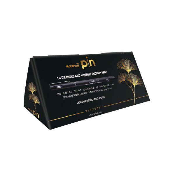 UNI-BALL Fineliner Pin PIN200.18P schwarz 18 St&uuml;ck