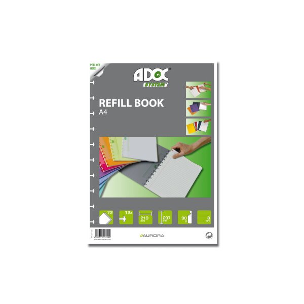 ADOC Ersatzblätter A4 6811.600 liniert 72 Blatt