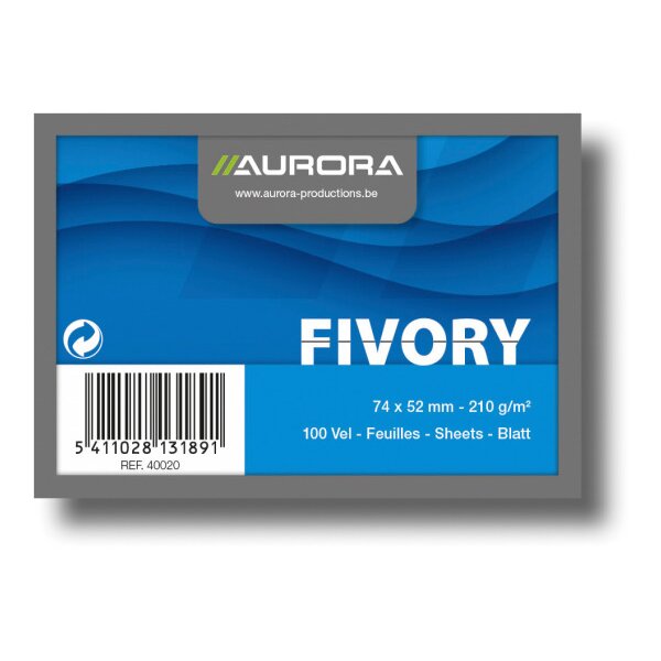 AURORA Cartes-fiches lign&eacute; A8 40020 blanc 100 pcs.