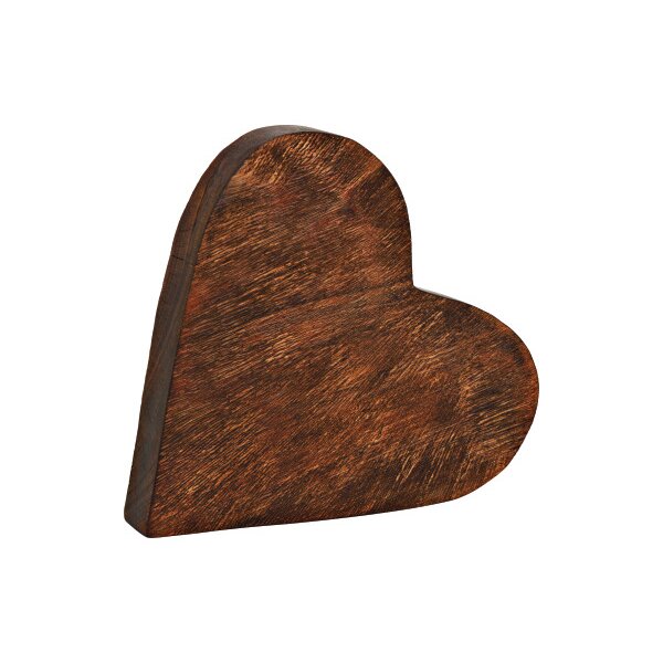 ROOST Herz aus Mangoholz 10036840 braun 23x22x4cm