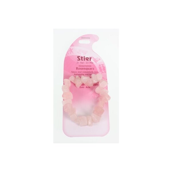 ROOST Armband Stier G238 Rosenquarz