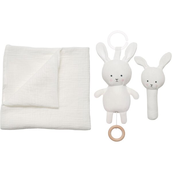 JABADABADO Geschenkset Hase in Decke S1021 weiss, 3-teilig