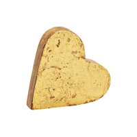 ROOST Herz aus Mangoholz 10034349 gold 18x18x4cm