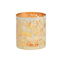 ROOST Windlicht 10037330 weiss, gold 13x13x13cm