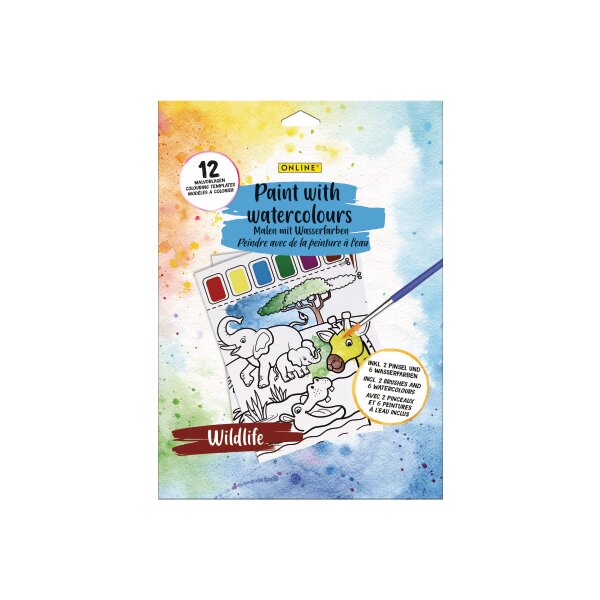 ONLINE Malset Wasserfarbe 61046/6 Wildlife 12 Stück