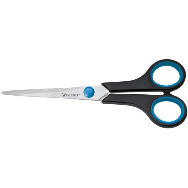 WESTCOTT Schere Easy Grip, L&auml;nge: 140 mm, blau schwarz
