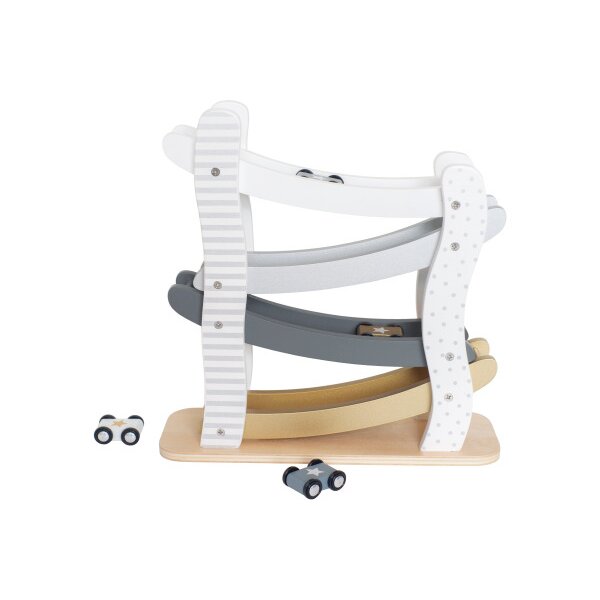 JABADABADO Auto Rennbahn, 4 Autos W7275 weiss,gold 29x10x29cm
