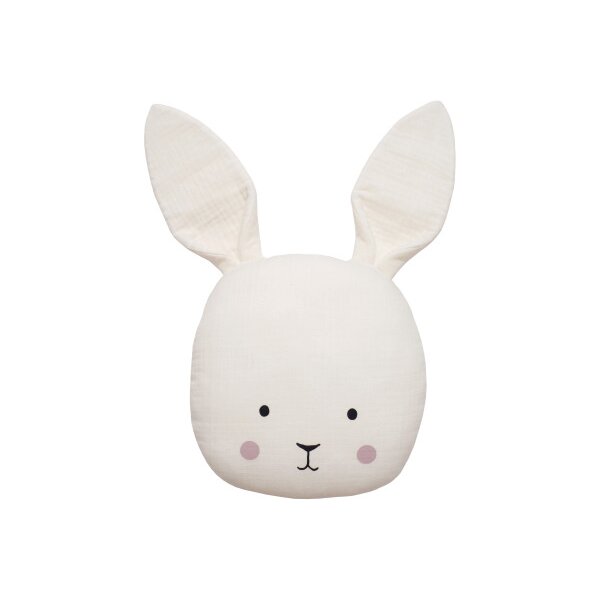 JABADABADO Kissen Hase N0146 weiss 25x45cm