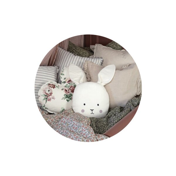 JABADABADO Kissen Hase N0146 weiss 25x45cm