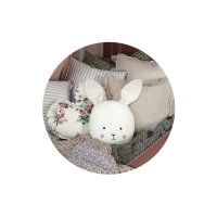 JABADABADO Kissen Hase N0146 weiss 25x45cm