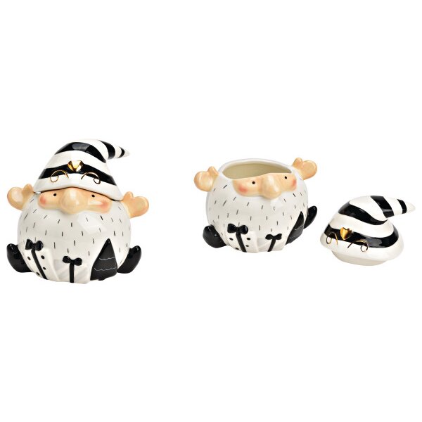 ROOST Boîte St.-Nicolas Céram. 10033445 blanc, noir 17x16x14cm