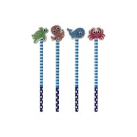 ROOST Bleistift mit Radiergrummi 103780 Meerestiere 4 ass.