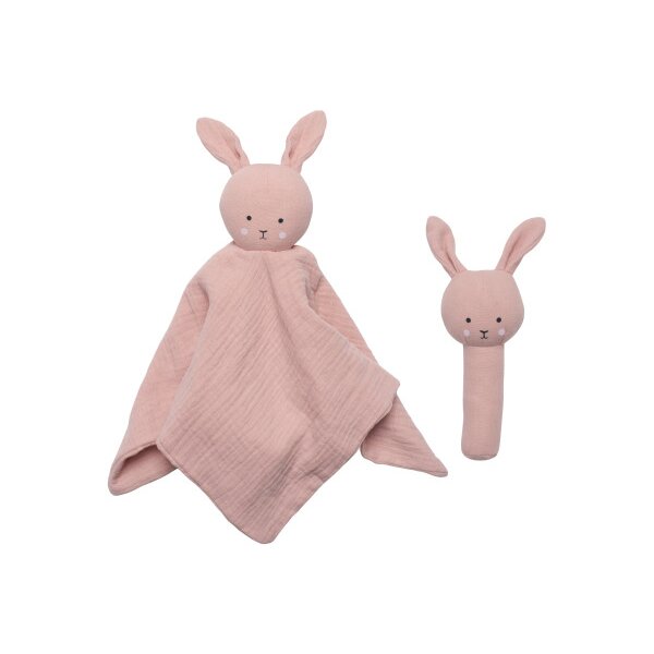 JABADABADO Hochet lapin cadeau S1025 rose 2 pièces