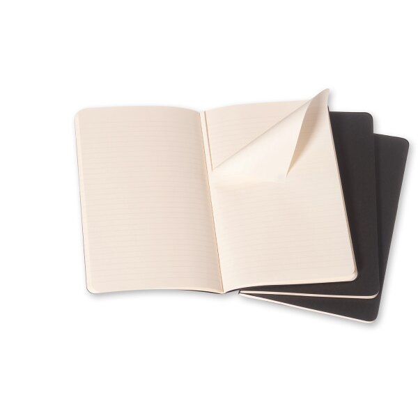 MOLESKINE Notizheft Cahier A5 495-6 liniert, schwarz 3 Stück