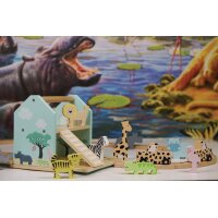 JABADABADO Go on safari W7180 2 cars, 9 animals, 12 roads