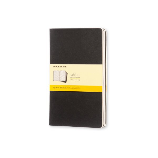 MOLESKINE Cahier A5 496-3 quadrill&eacute;, noir 3 pcs.