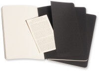 MOLESKINE Notizheft Cahier A5 497-0 blanko, schwarz 3 Stück
