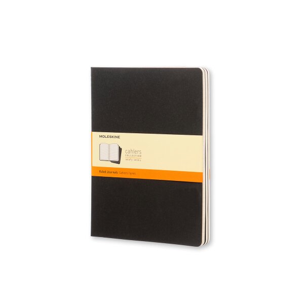 MOLESKINE Cahier XL 25x19cm 705014 ligné, noir 3 pcs.