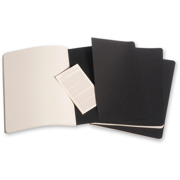 MOLESKINE Cahier XL 25x19cm 705014 ligné, noir 3 pcs.