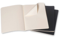 MOLESKINE Cahier XL 25x19cm 503-8 en blanc, noir 3 pcs.