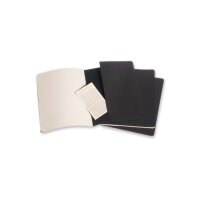 MOLESKINE Notizheft Cahier XL 25x19cm 503-8 blanko, schwarz 3 Stück