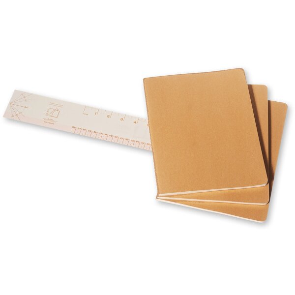 MOLESKINE Cahier XL 25x19cm 705045 lign&eacute;, natur 3 pcs.