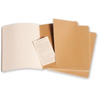 MOLESKINE Cahier XL 25x19cm 705045 ligné, natur 3 pcs.