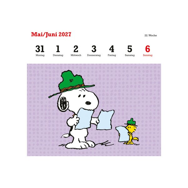 HEYE Postkartenkal. Peanuts 2027 22963+27 1W/1S DE 16.5x17.7cm