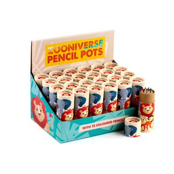 ROOST Crayons animaux du zoo PCASE49 12 couleurs
