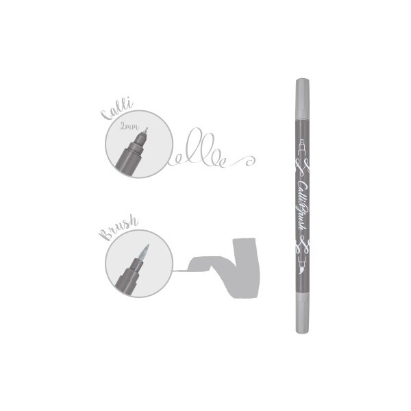 ONLINE Callibrush Pen Double Tip 2mm 19072/6 Grey