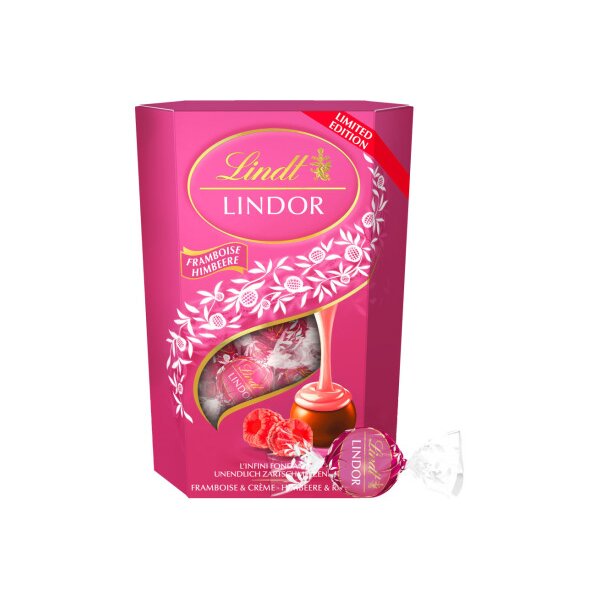 LINDT Lindor Boules 472633 Framboise &amp; Cr&egrave;me 200g