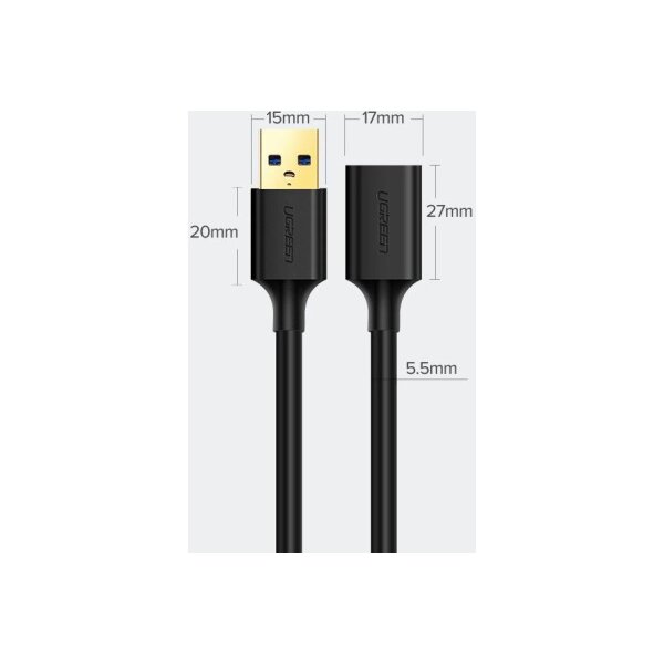 UGREEN Extension Cable USB 3.1 30126 1.5m, Black