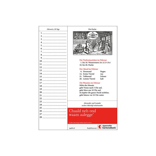 APPENZELLER Calendrier 2027 9783858829221 Appenzeller AL 17x21cm