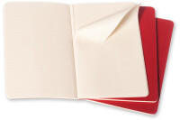 MOLESKINE Notizheft Cahier A6 095-6 liniert, rot 3 Stück