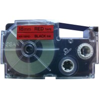 CASIO Beschriftungsband XR-18RD 18mm/8m schwarz/rot