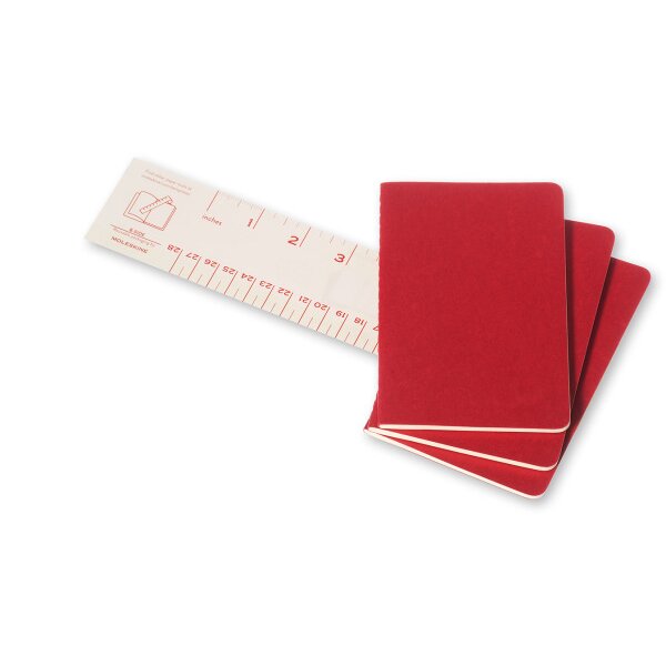 MOLESKINE Notizheft Cahier A6 097-0 blanko, rot 3 St&uuml;ck