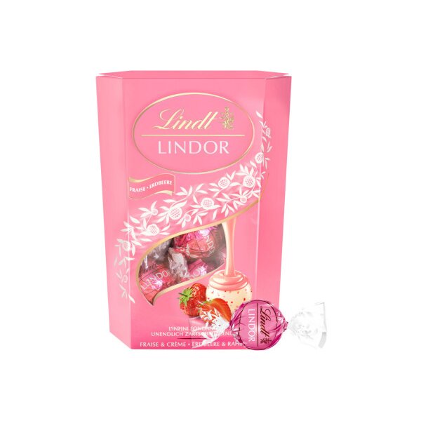 LINDT Lindor Boules 659347 Fraise & Crème 200g