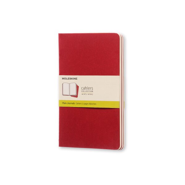 MOLESKINE Cahier A5 103-8 en blanc, rouge 3 pcs.