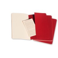 MOLESKINE Cahier A5 103-8 en blanc, rouge 3 pcs.