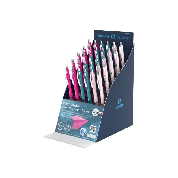 SCHNEIDER Stylo à bille Slider Rave XB 399602 Display,couleur ass. 30 pcs.