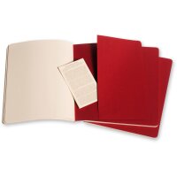 MOLESKINE Notizheft Cahier XL 25x19cm 931076 liniert, rot 3 Stück