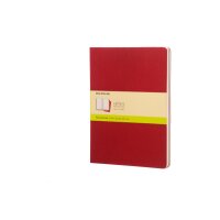 MOLESKINE Cahier XL 25x19cm 931090 en blanc, rouge 3 pcs.