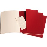 MOLESKINE Cahier XL 25x19cm 931090 en blanc, rouge 3 pcs.