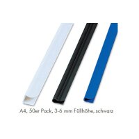 FELLOWES Rail de serrage A4 5383001 noir 3-6mm, 50 pcs.