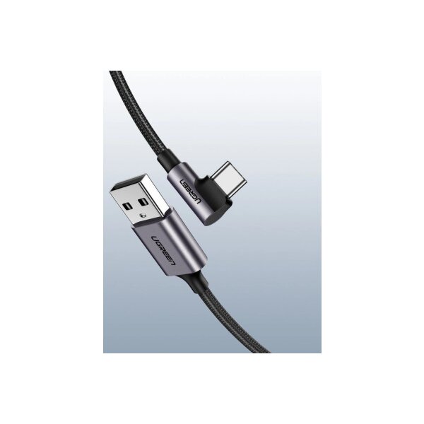 UGREEN USB-A to USB-C Cable 2m 50942 Right Angle, Space Gray